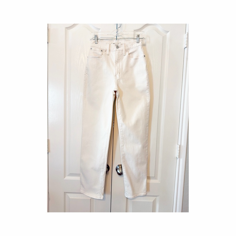 Madewell Women's The Perfect Vintage Straight Leg Jeans Size 24 Cream Color